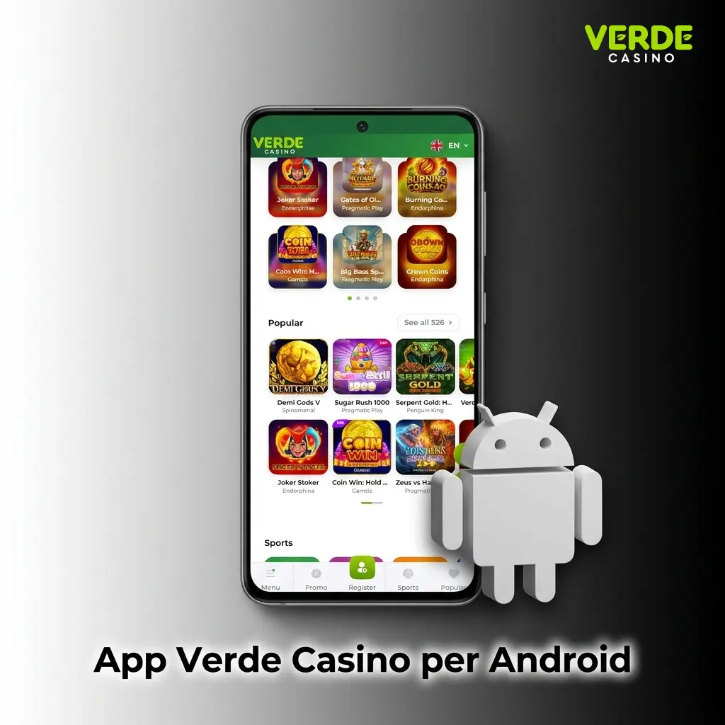 App Verde Casino per Android: scarica gratis e accedi a scommesse sportive e giochi da casinò ovunque