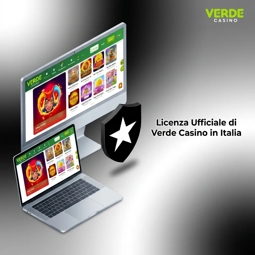Logo ufficiale Verde Casino con licenza ADM italiana per gioco sicuro e regolamentato