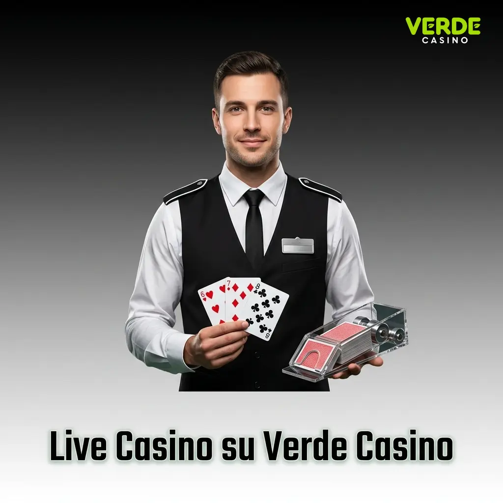 Tavolo live casino Verde Casino con dealer reale in streaming HD per roulette, blackjack e baccarat