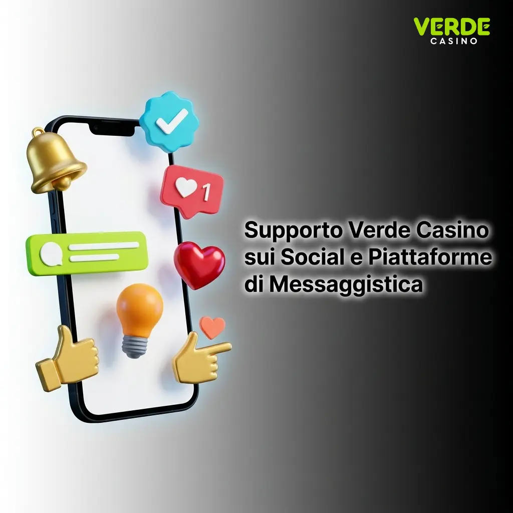 Supporto Verde Casino su social media: Telegram, Facebook, Twitter e WhatsApp per domande generali e aggiornamenti rapidi