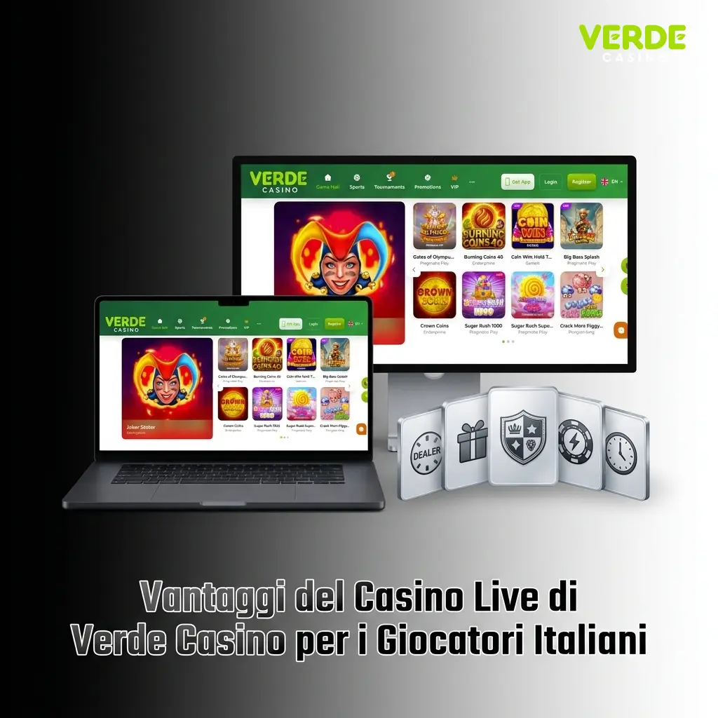 Vantaggi del casino live Verde Casino: dealer in diretta, tavoli Evolution e Pragmatic Play, accessibile da mobile