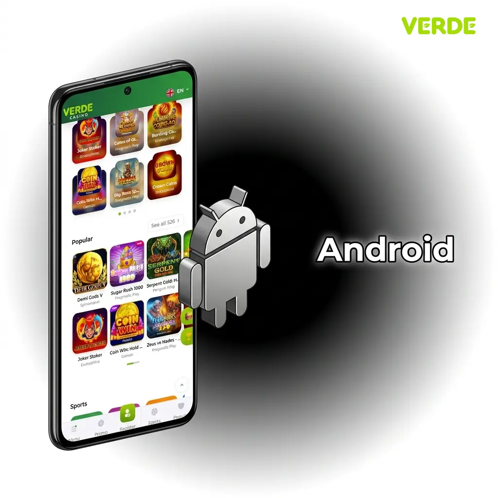 App Verde Casino per Android su smartphone, scarica APK dal sito ufficiale per dispositivi Android 6.0+