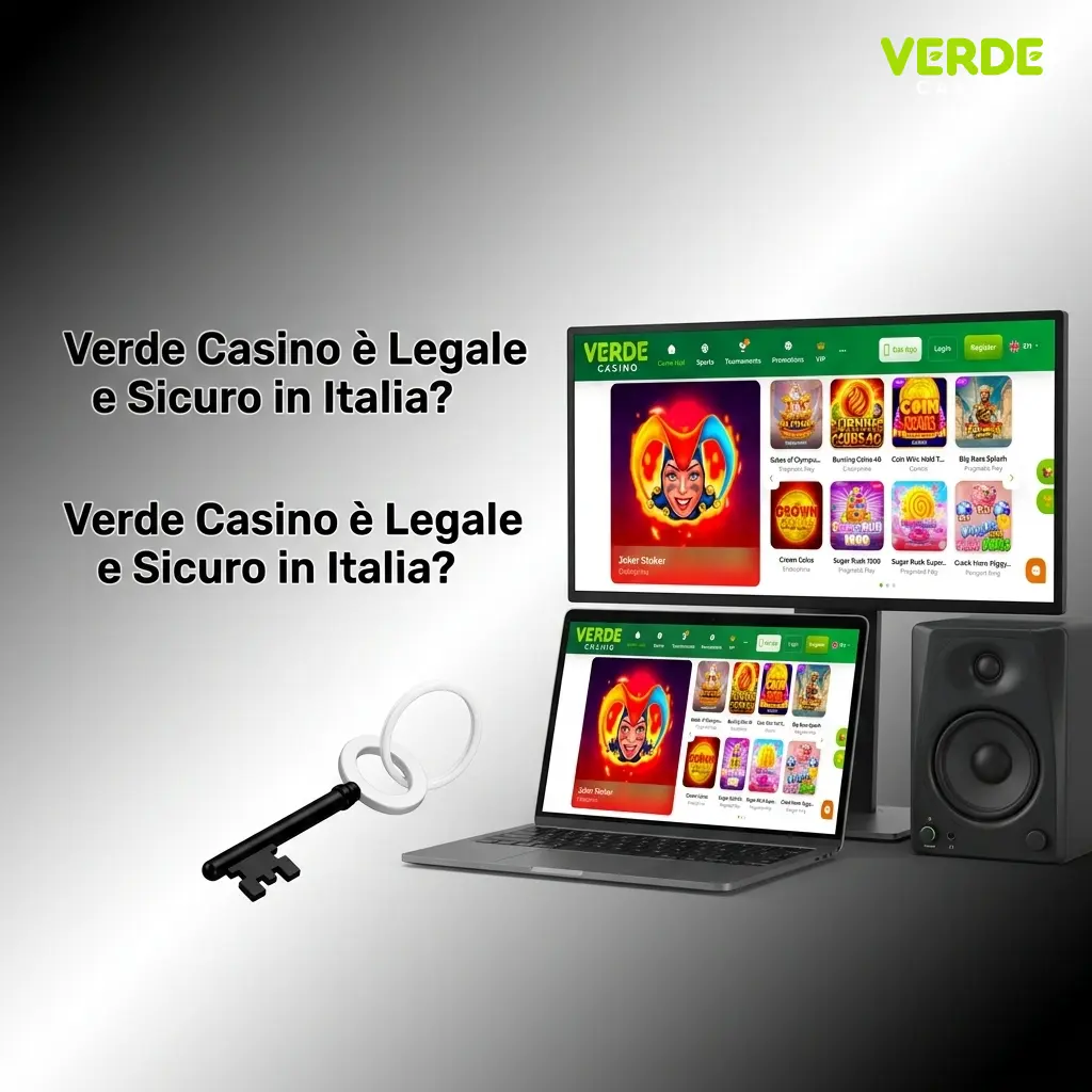 Logo Verde Casino con simbolo di sicurezza e licenza ADM, piattaforma legale e sicura in Italia con crittografia SSL